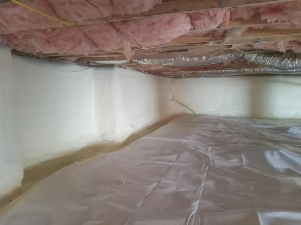 Crawl space encapsulation with closed-cell spray foam for Attic Insulation in Santaquin